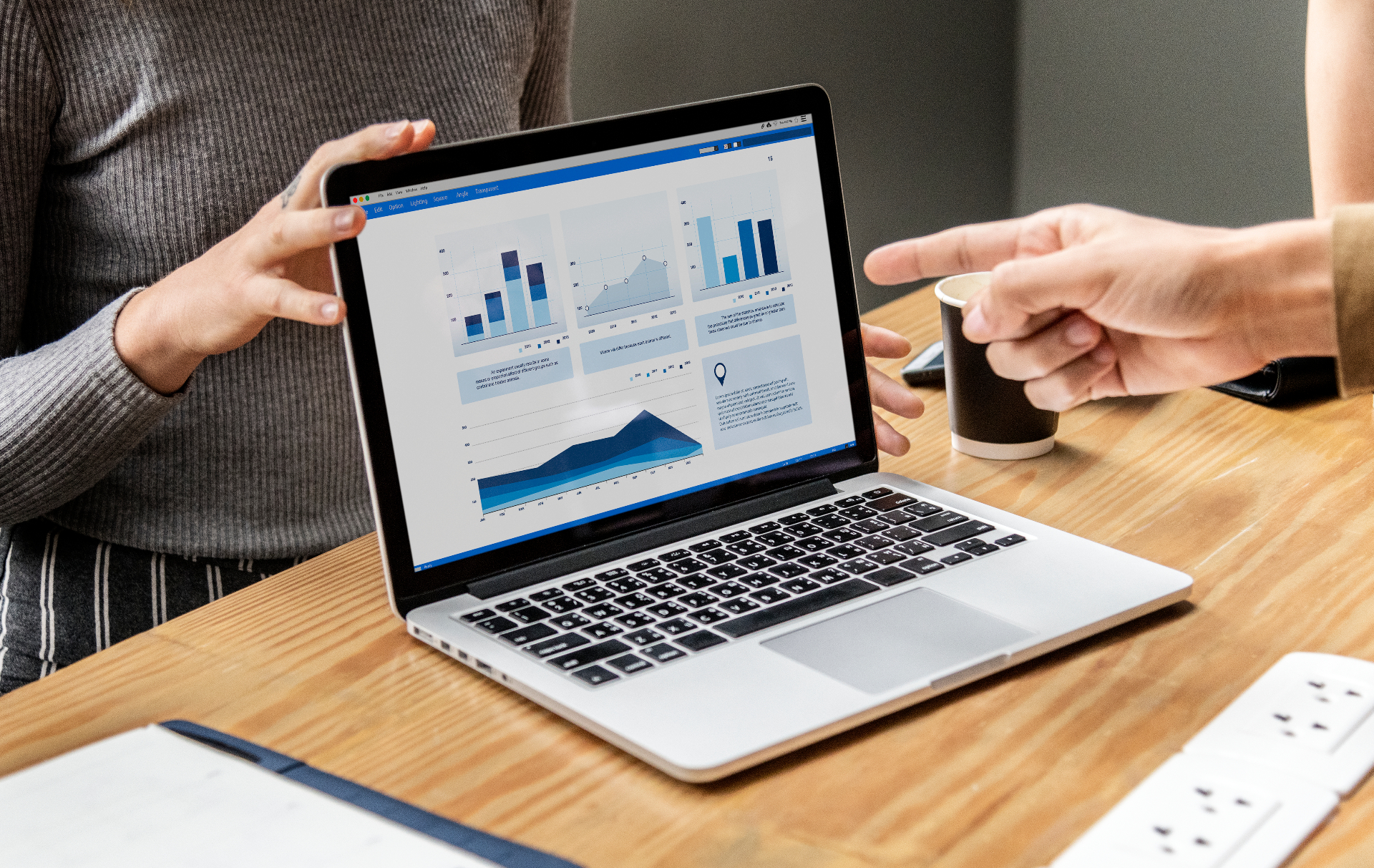 Website analytics dashboard on laptop
